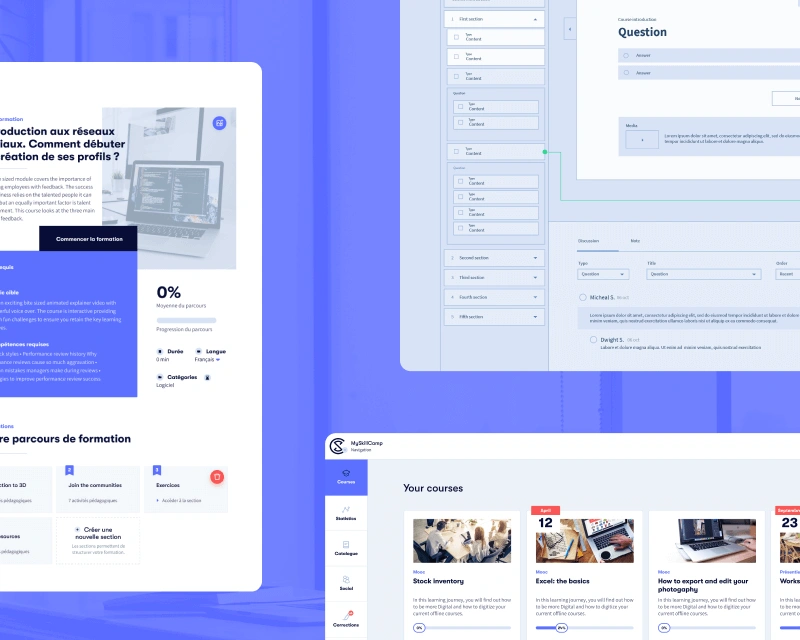 project thumbnails ui elearning saas